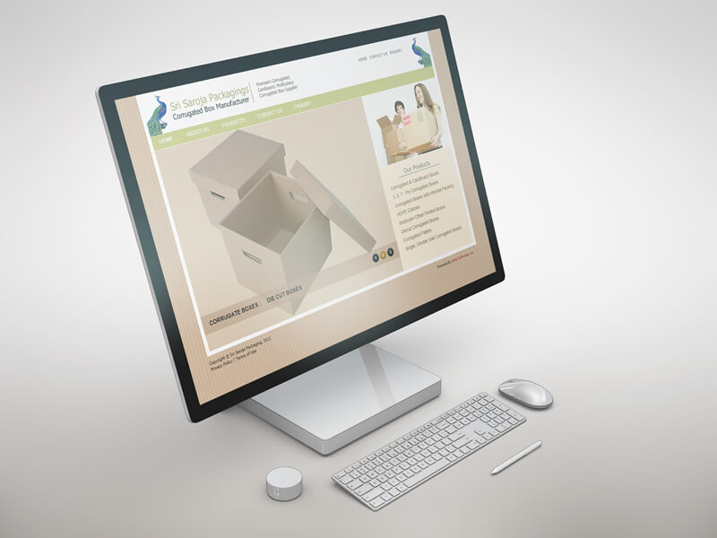 Saroja Packaging: Simple Profession Website Design